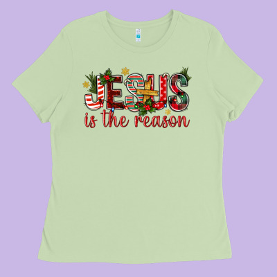 Jesus Is The Reason Christmas Bbs Ladies Tee Designed By Bundleandbundleshop