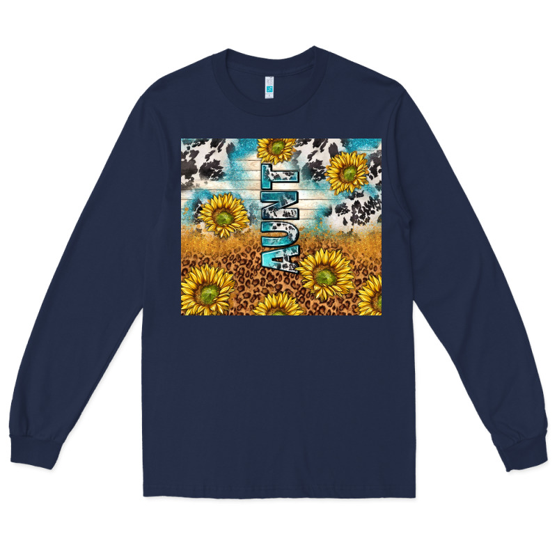 Aunt Sunflower Leopard Glitter Long Sleeve Tee by TumblerDesignByShophia | Teevron
