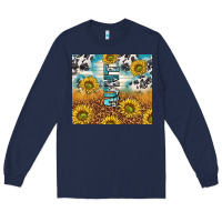 Navy aunt sunflower leopard glitter Long Sleeve Tee - TumblerDesignByShophia