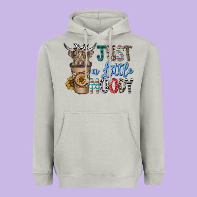 Just A Latte Moody Heavyweight Hoodie Designed By Cowhidedigitalart
