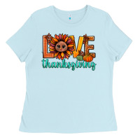 Baby Blue love thanksgiving bbs Ladies Tee - BundleAndBundleShop