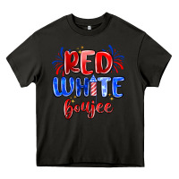 Asphalt red white boujee Heavy Core Tee - MaliasSmallBusiness