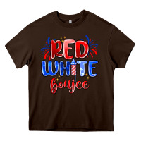 Chocolate Brown red white boujee Heavy Core Tee - MaliasSmallBusiness