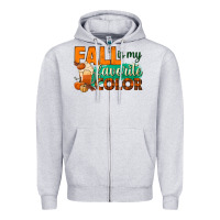 Heather Grey fall is my favorite color Zipper Hoodie - BundleAndBundleShop