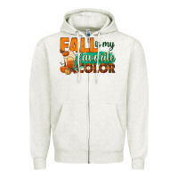 Oatmeal Heather fall is my favorite color Zipper Hoodie - BundleAndBundleShop