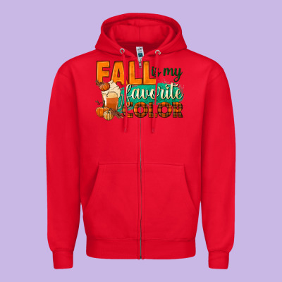 Fall Is My Favorite Color Zipper Hoodie Designed By Bundleandbundleshop