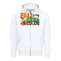 White fall is my favorite color Zipper Hoodie - BundleAndBundleShop