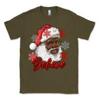 Army Green african american santa believe Classic Tee - RanaPortraitStore