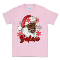 Bubblegum Pink african american santa believe Classic Tee - RanaPortraitStore
