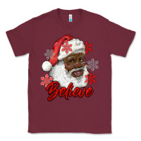 Burgundy african american santa believe Classic Tee - RanaPortraitStore