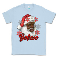Dusty Blue african american santa believe Classic Tee - RanaPortraitStore