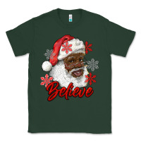 Sports Green african american santa believe Classic Tee - RanaPortraitStore