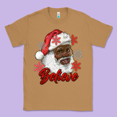 African American Santa Believe Classic Tee Designed By Ranaportraitstore