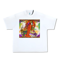 White Mardi Gras crawfish Urban Heavy Tee - NancyCooperArtShop
