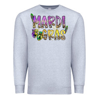 Heather Grey mardi gras Premium Sweatshirt - SublimationCraftShop