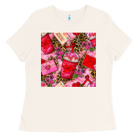 Bone valentines day coffee cups and love letter with xoxo and leopard seaml Ladies Tee - BundleAndBundleShop