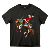 Asphalt christmas cowboy santa Heavy Core Tee - MaliasSmallBusiness