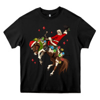Black christmas cowboy santa Heavy Core Tee - MaliasSmallBusiness