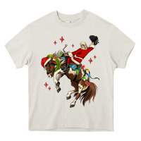 Cream christmas cowboy santa Heavy Core Tee - MaliasSmallBusiness