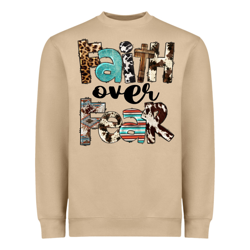 Western Faith Over Fear Heavyweight Sweatshirt by FaDigitalArtStudio | Teevron