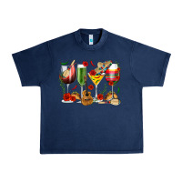 Navy Mexico Wine Glasses Urban Heavy Tee - texasbilliewilder
