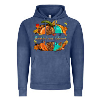 Vintage Denim pumpkin thankful and blessed Vintage Hoodie - NancyCooperArtShop