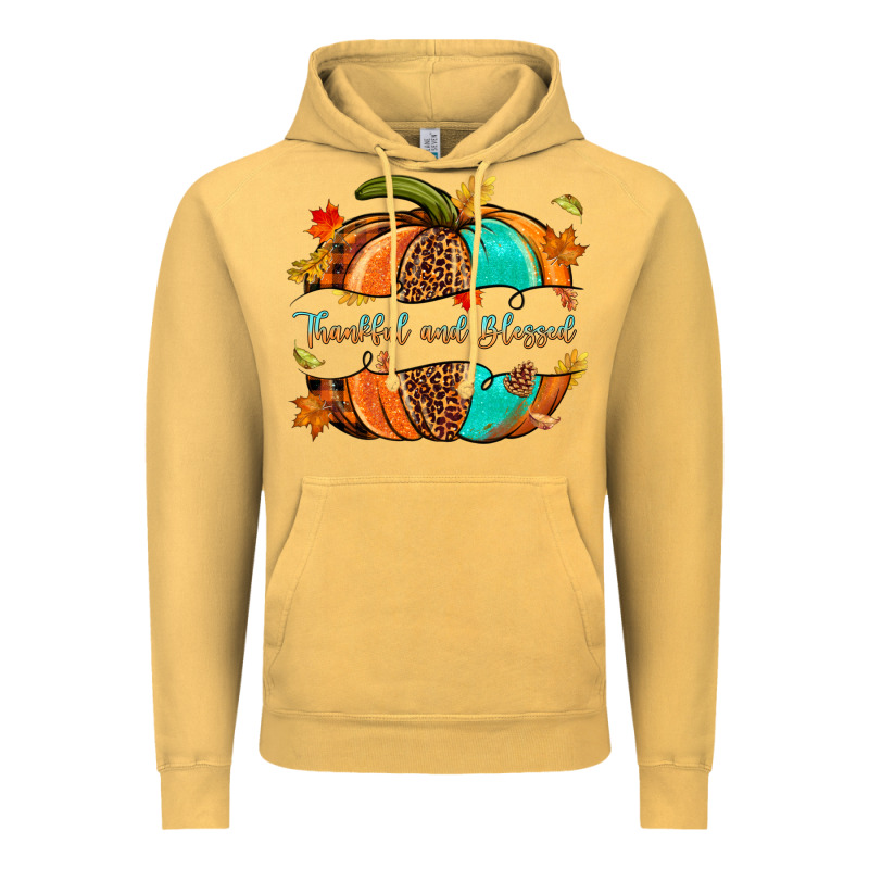 Pumpkin Thankful And Blessed Vintage Hoodie by NancyCooperArtShop | Teevron