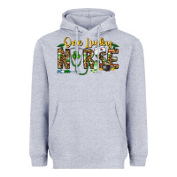 Heather Grey one lucky nurse Heavyweight Hoodie - CowhideDigitalArt