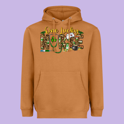 One Lucky Nurse Heavyweight Hoodie Designed By Cowhidedigitalart