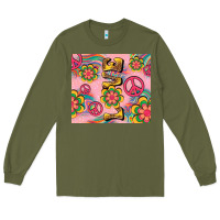 Army Green peace love hippie daisy Long Sleeve Tee - TumblerDesignByShophia
