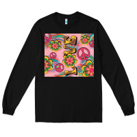 Black peace love hippie daisy Long Sleeve Tee - TumblerDesignByShophia