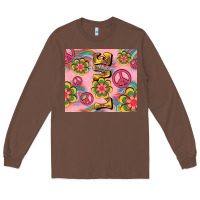 Chestnut peace love hippie daisy Long Sleeve Tee - TumblerDesignByShophia