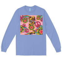 Colony Blue peace love hippie daisy Long Sleeve Tee - TumblerDesignByShophia
