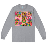 Heather Grey peace love hippie daisy Long Sleeve Tee - TumblerDesignByShophia
