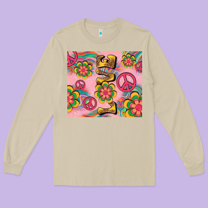 Peace Love Hippie Daisy Long Sleeve Tee Designed By Tumblerdesignbyshophia