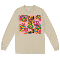 Mushroom peace love hippie daisy Long Sleeve Tee - TumblerDesignByShophia