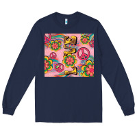 Navy peace love hippie daisy Long Sleeve Tee - TumblerDesignByShophia