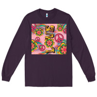 Plum peace love hippie daisy Long Sleeve Tee - TumblerDesignByShophia