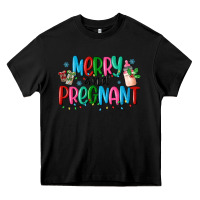 Black merry and pregnant Heavy Core Tee - MaliasSmallBusiness