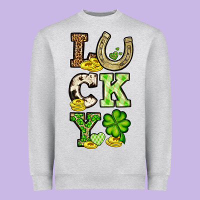 St. Patrick's Western Lucky Heavyweight Sweatshirt Designed By Oliviacreatesart