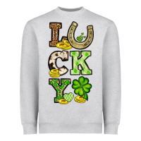 Heather Grey St. Patrick's Western lucky Heavyweight Sweatshirt - OliviaCreatesArt