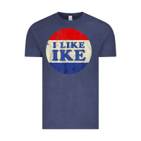 Vintage Denim i like ike political button vintage distressed Vintage Tee - baoMotion