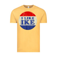 Vintage Mustard i like ike political button vintage distressed Vintage Tee - baoMotion