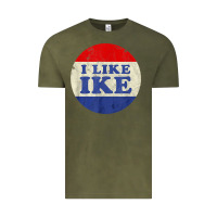 Vintage Olive i like ike political button vintage distressed Vintage Tee - baoMotion
