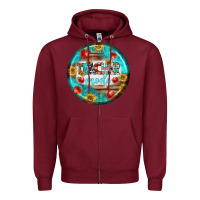 Burgundy teacher mode earrings Zipper Hoodie - BundleAndBundleShop