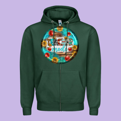 Teacher Mode Earrings Zipper Hoodie Designed By Bundleandbundleshop