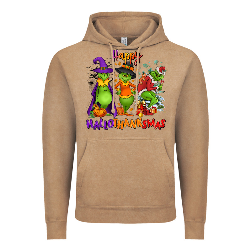 Happy Hallothanksmas Vintage Hoodie by NancyCooperArtShop | Teevron