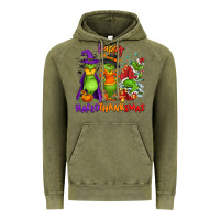 Vintage Olive Happy Hallothanksmas Vintage Hoodie - NancyCooperArtShop