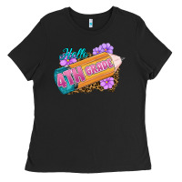 Black hello 4th grade Ladies Tee - RanaPortraitStore