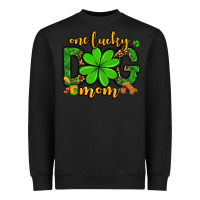 Black One lucky dog mom St. Patrick's Heavyweight Sweatshirt - OliviaCreatesArt